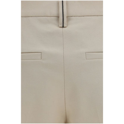 Beige Cotton Dress Pants