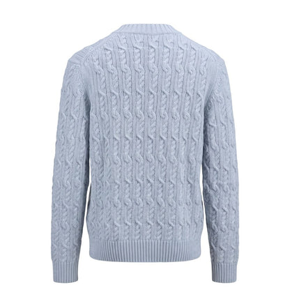 Light Blue Wool Men Sweater