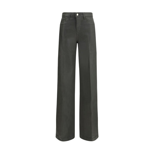 Bicolor Cotton Flared Jeans