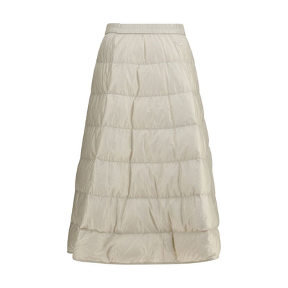 Beige Nylon Midi Skirt