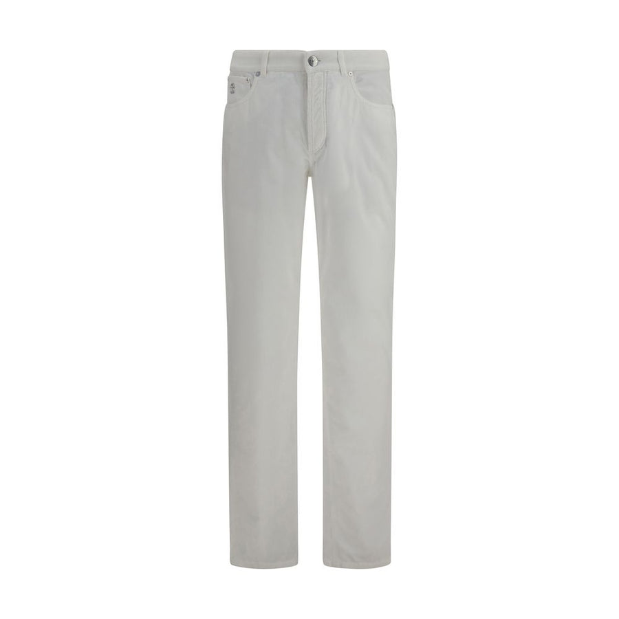 White Cotton Casual Pants