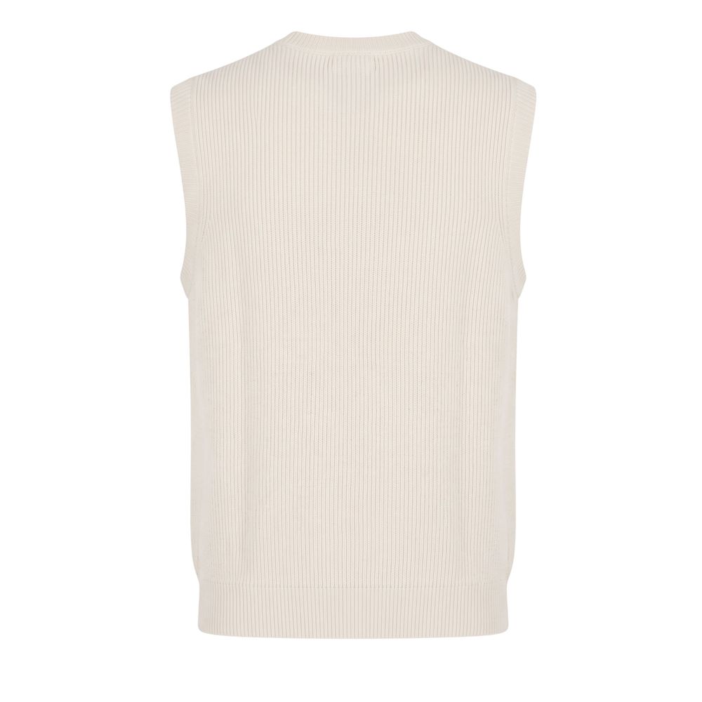 White Wool Men Sweater