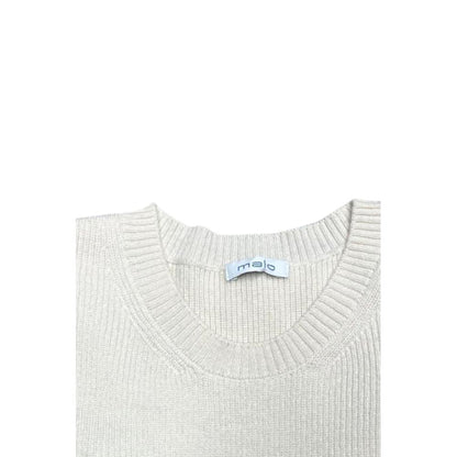 White Wool Men Sweater