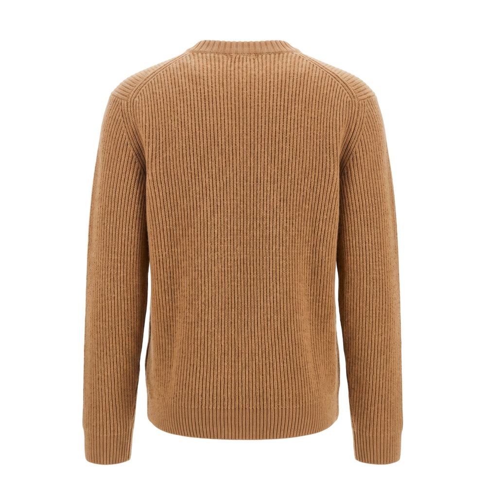 Brown Wool Men Sweater