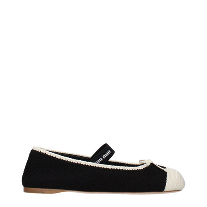 Black Fabric Ballet Flats