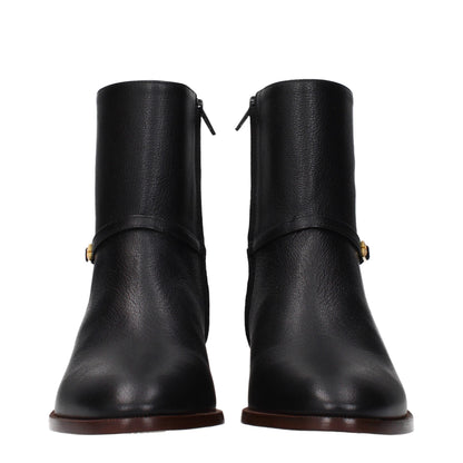 Black Leather Ankle Boots