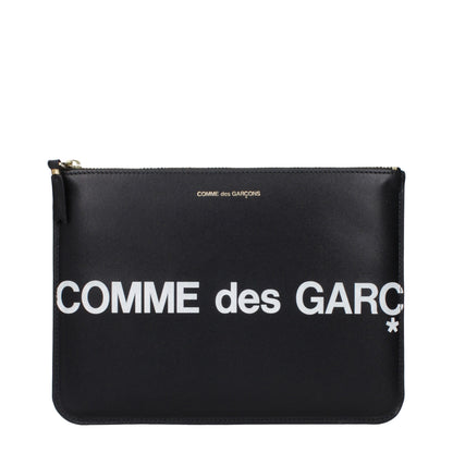 Black Leather Clutch Bag