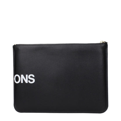 Black Leather Clutch Bag