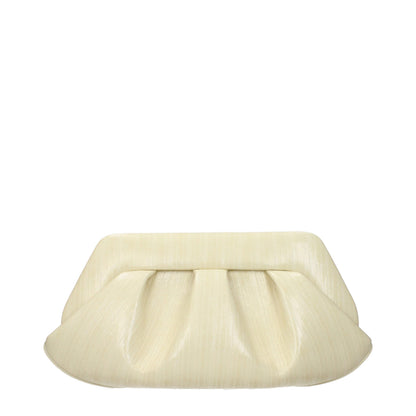Beige Leather Clutch Bag