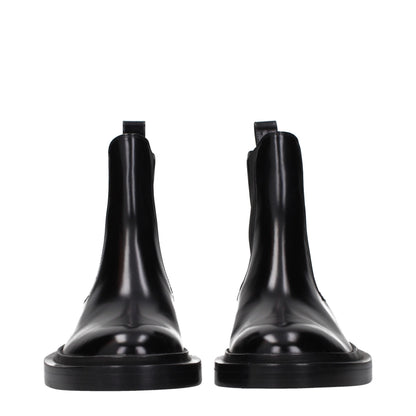 Black Leather Ankle Boots