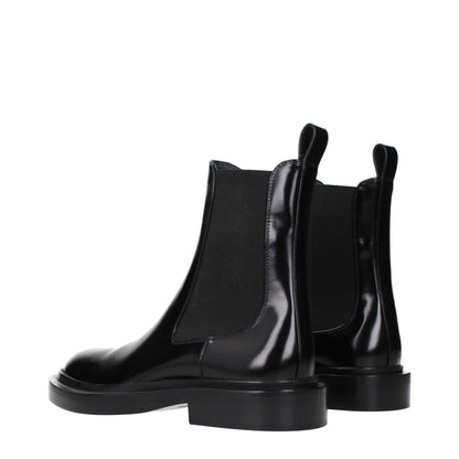 Black Leather Ankle Boots