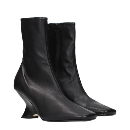 Black Leather Ankle Boots