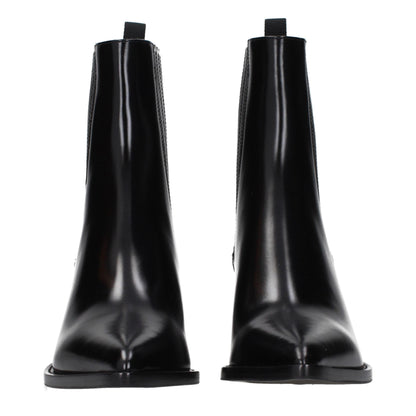 Black Leather Ankle Boots