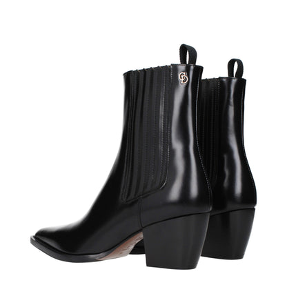 Black Leather Ankle Boots