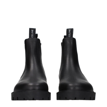 Black Leather Ankle Boots