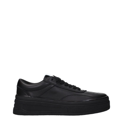 Black Leather Platform Sneakers