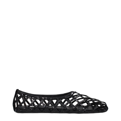 Black Leather Ballet Flats