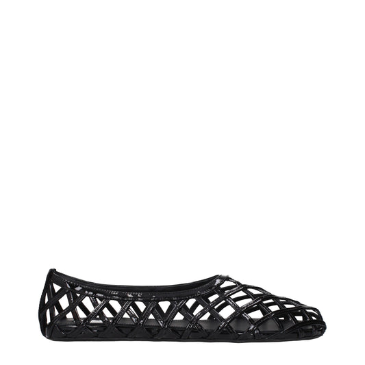 Black Leather Ballet Flats