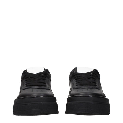 Black Leather Platform Sneakers