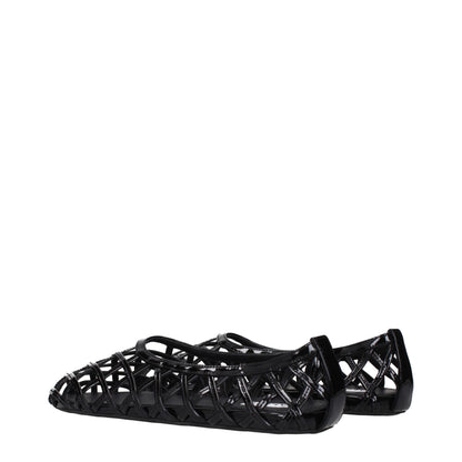 Black Leather Ballet Flats