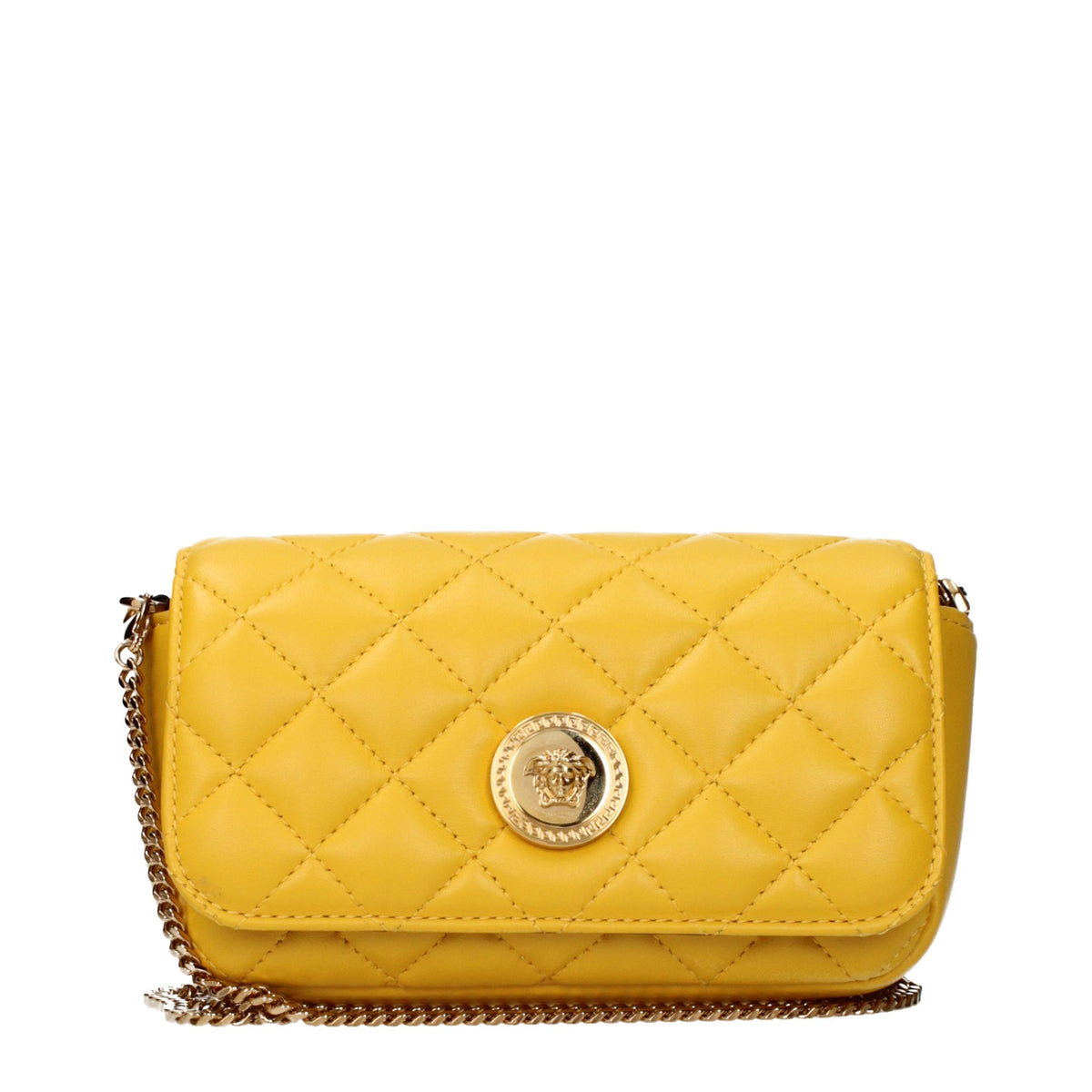 Yellow Leather Crossbody Bag