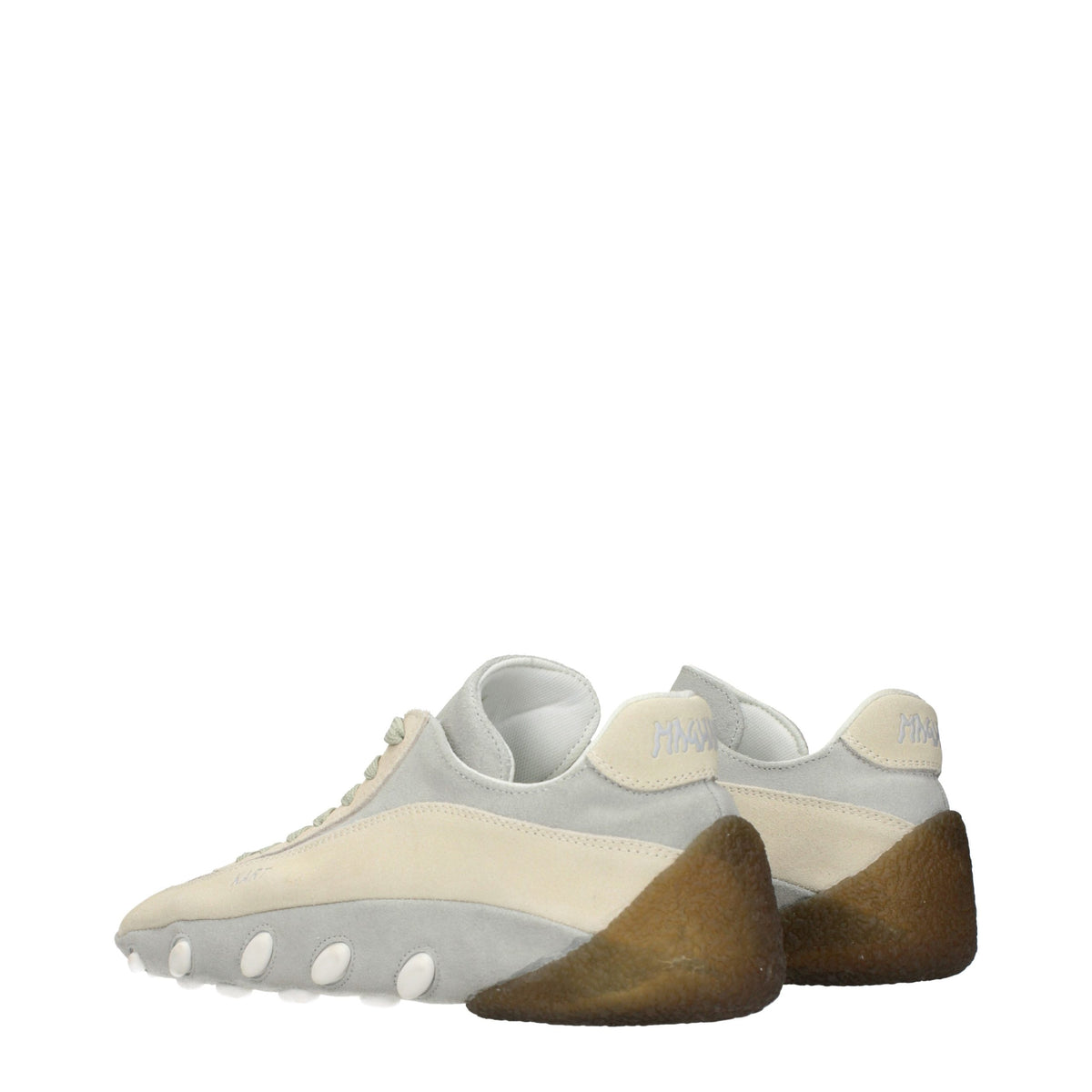 Beige Leather Low Top Sneakers
