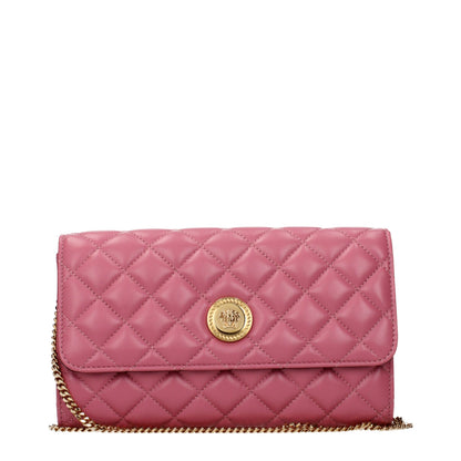 Pink Leather Clutch Bag