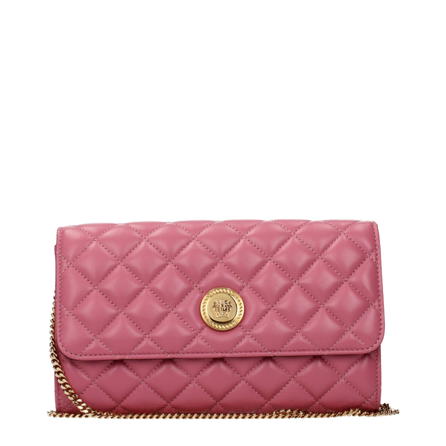 Pink Leather Clutch Bag