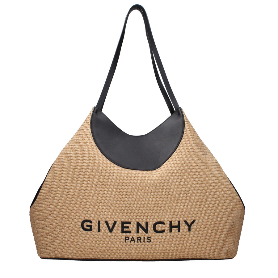 Beige Raffia Shoulder Bag