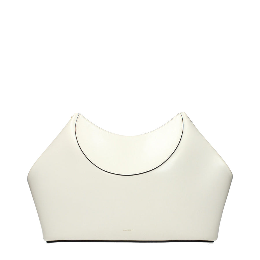 Beige Leather Clutch Bag