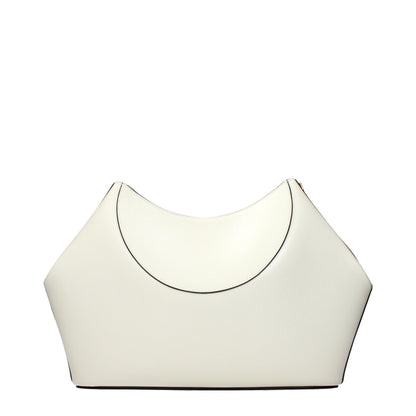 Beige Leather Clutch Bag