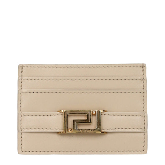Beige Leather Cardholder