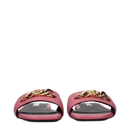 Pink Leather Slippers