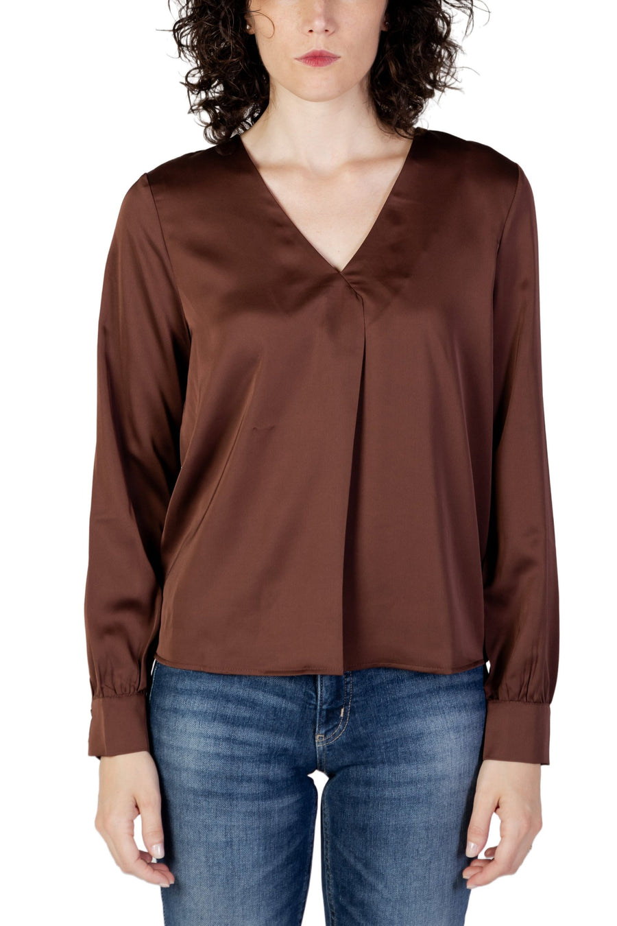 Brown Polyester Blouse