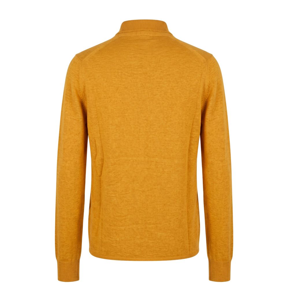 Orange Silk Men Sweater