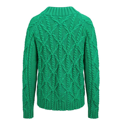 Green Cotton Men's Sweater