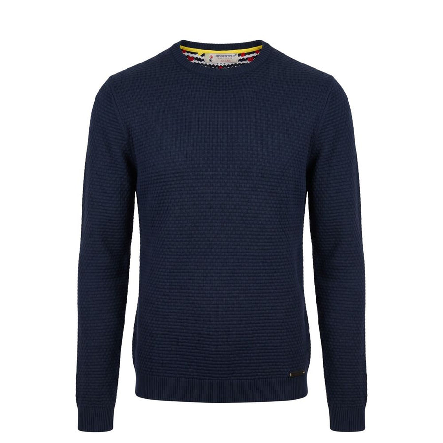 Blue Cotton Men's Sweater