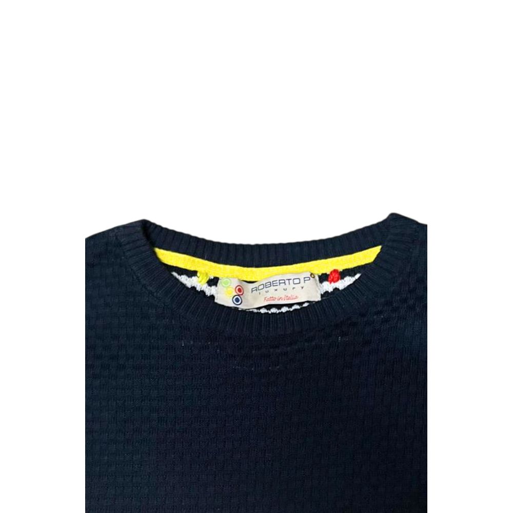 Blue Cotton Men's Sweater