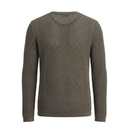 Green Cotton Men Sweater