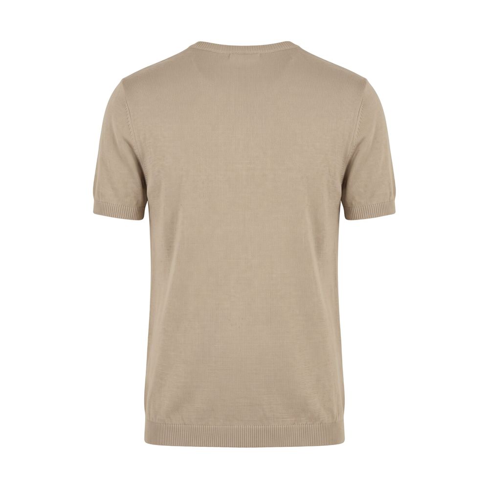 Beige Cotton Men Sweater