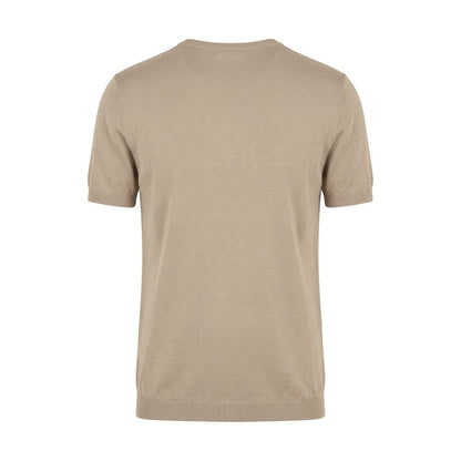 Beige Cotton Men Sweater