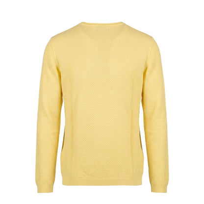 Yellow Cotton Men Sweater