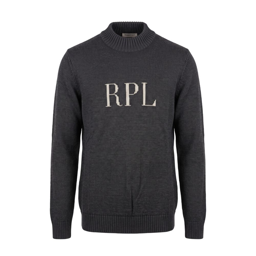 Grey Wool Men Sweater