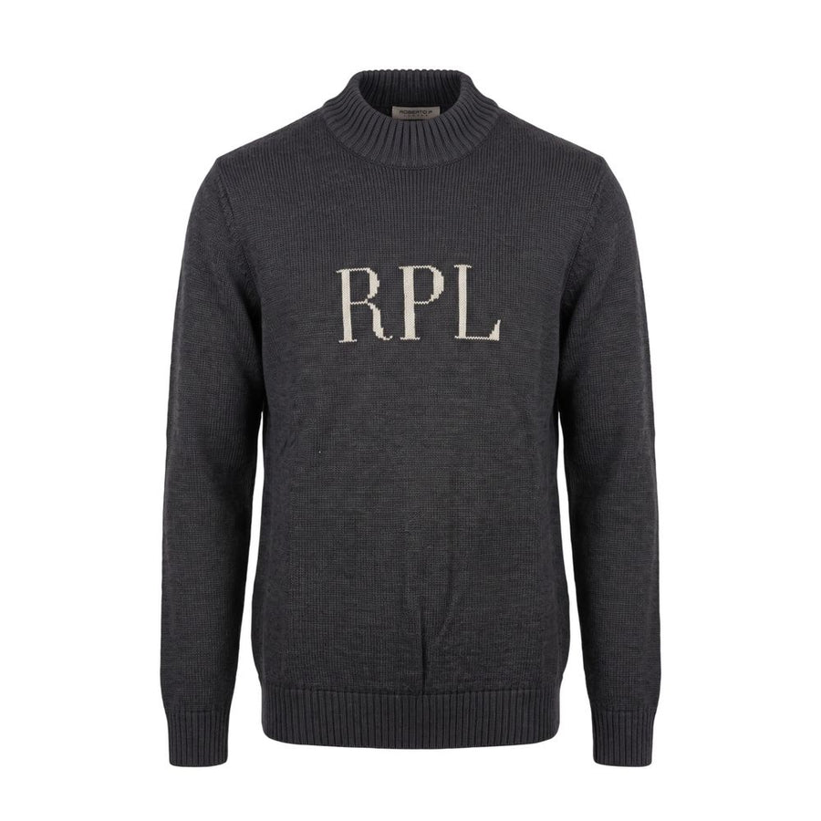 Grey Wool Men Sweater
