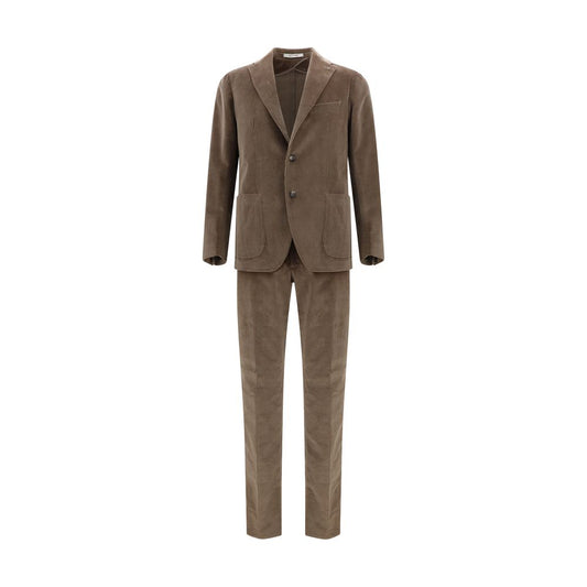 Brown Cotton Two-Piece Suit