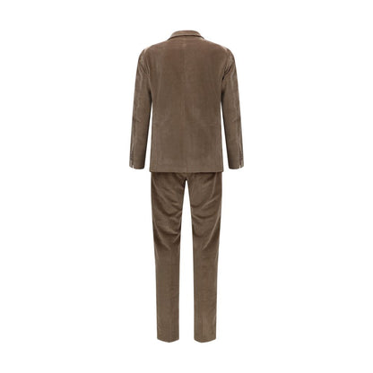 Brown Cotton Two-Piece Suit