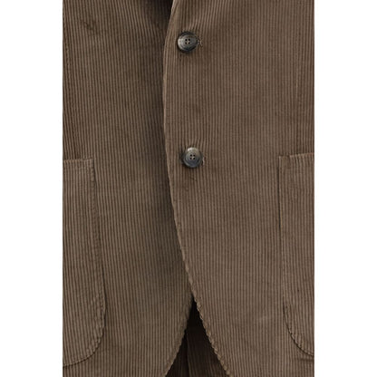 Brown Cotton Two-Piece Suit