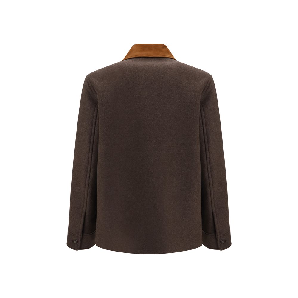Brown Wool Oves Aries Full-Length Jacket