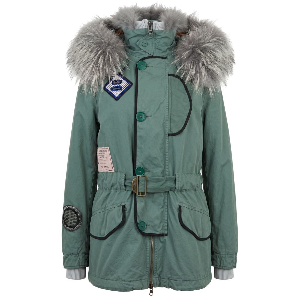 Green Cotton Women's Jacket