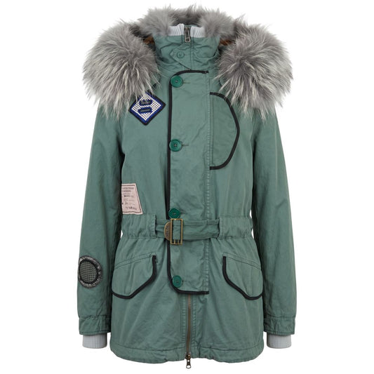 Green Cotton Women's Jacket